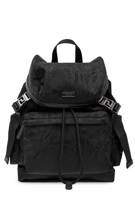 black versace top|Versace black backpack.